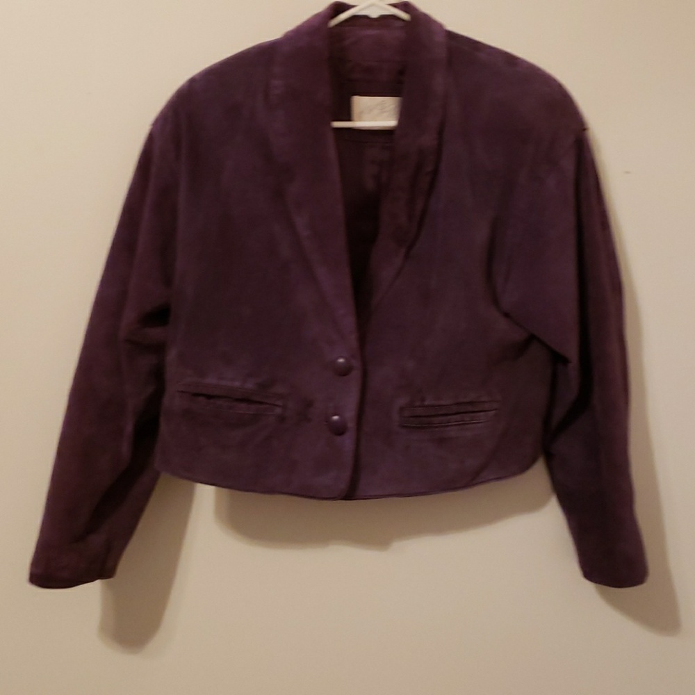 Lord & Taylor Petite Silky Suede Blazer Vintage